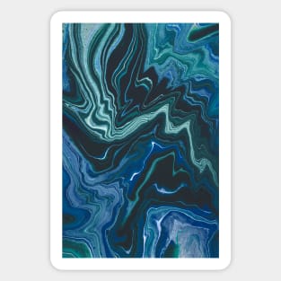 Striking swirl paint pattern, in silver and blue Sticker